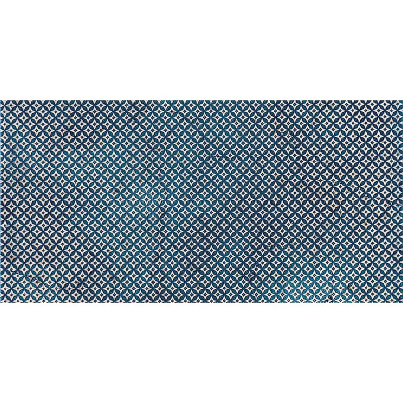 Indigo Ottoman Textile 2 Marble Tiles 2 3/4×5 1/2