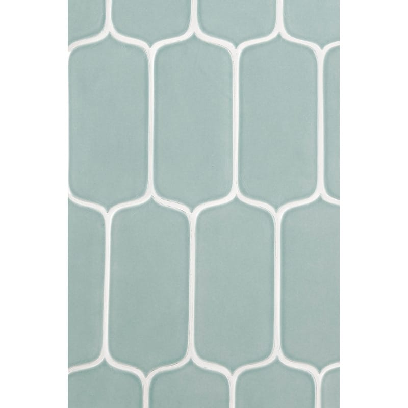 Sage Glossy Tear Field Zellige Look Ceramic Tile 3 5/8x8