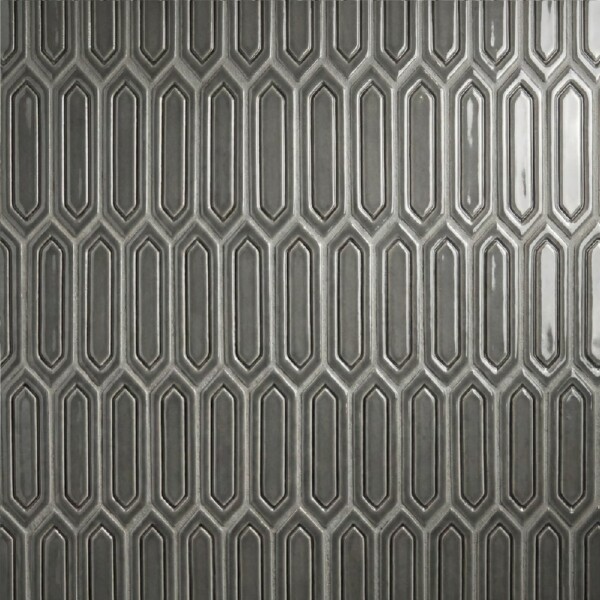 Coffee Glossy Reliefed Picket Ceramic Accent Tiles 2×6