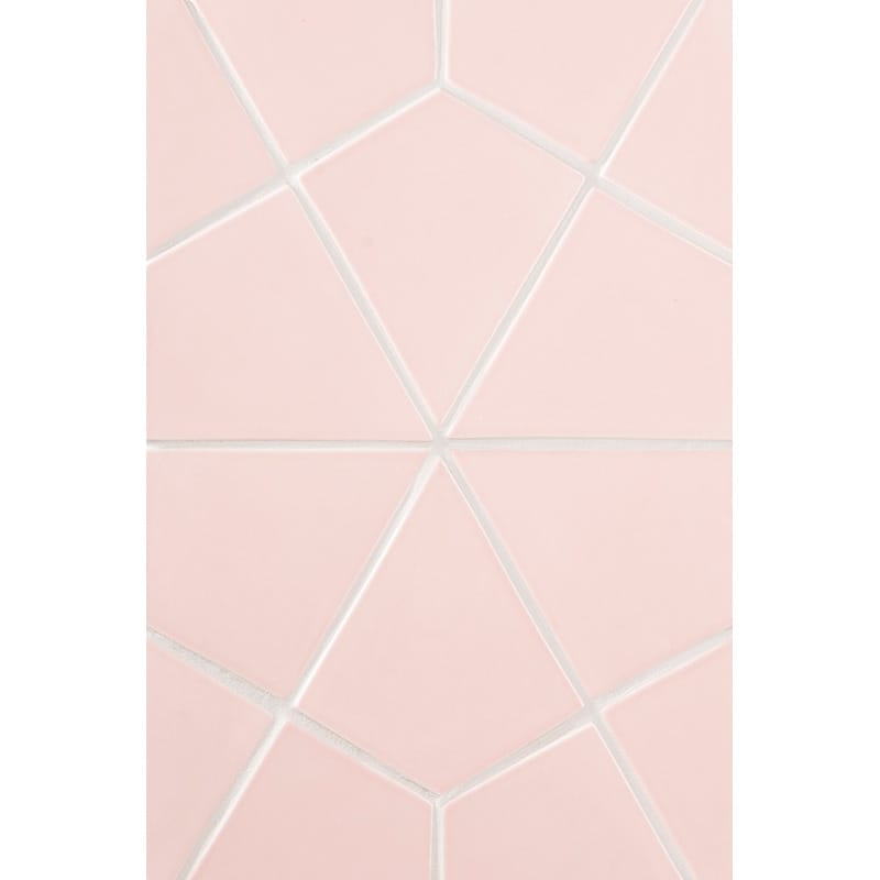 Blush Glossy Diamante Zellige Look Ceramic Tile 6x6