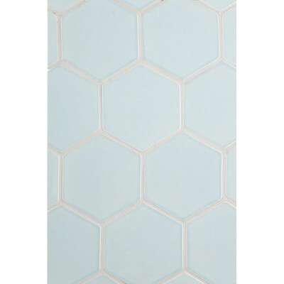 Seafoam Glossy Hexagon 5 Zellige Look Ceramic Tile 5