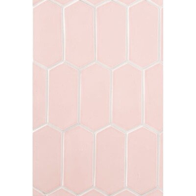 Blush Glossy Picket Ceramic Tile 3x6