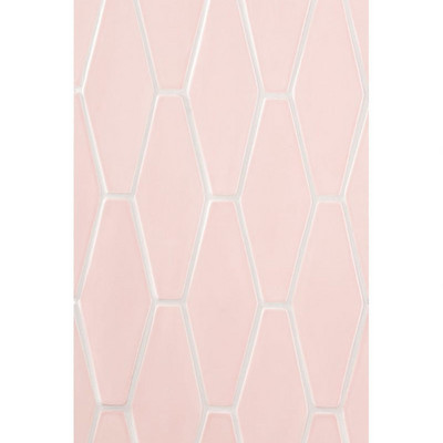 Blush Glossy Longest Hexagon Ceramic Tile 3x7 7/8