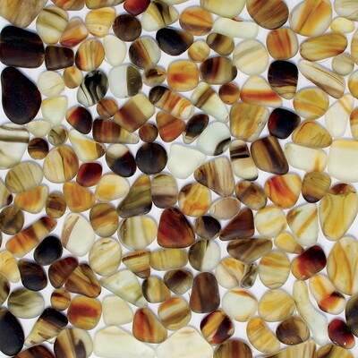 Caramel Matte Beach Glass Mosaic 12x12