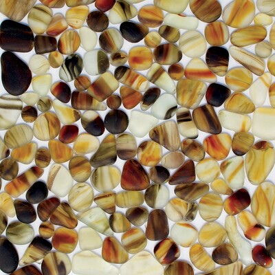 Caramel Matte Beach Glass Mosaics 12×12