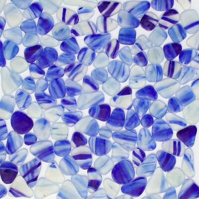 Blue Matte Beach Glass Mosaic 12x12
