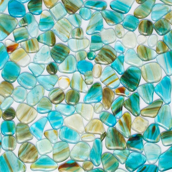Aquamarine Glossy Gloss Glass Mosaics 12×12