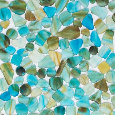 Aquamarine Matte Beach Glass Mosaic 12x12