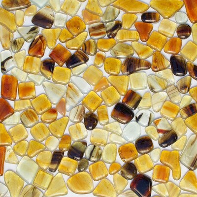 Light Honey Glossy Gloss Glass Mosaic 12x12