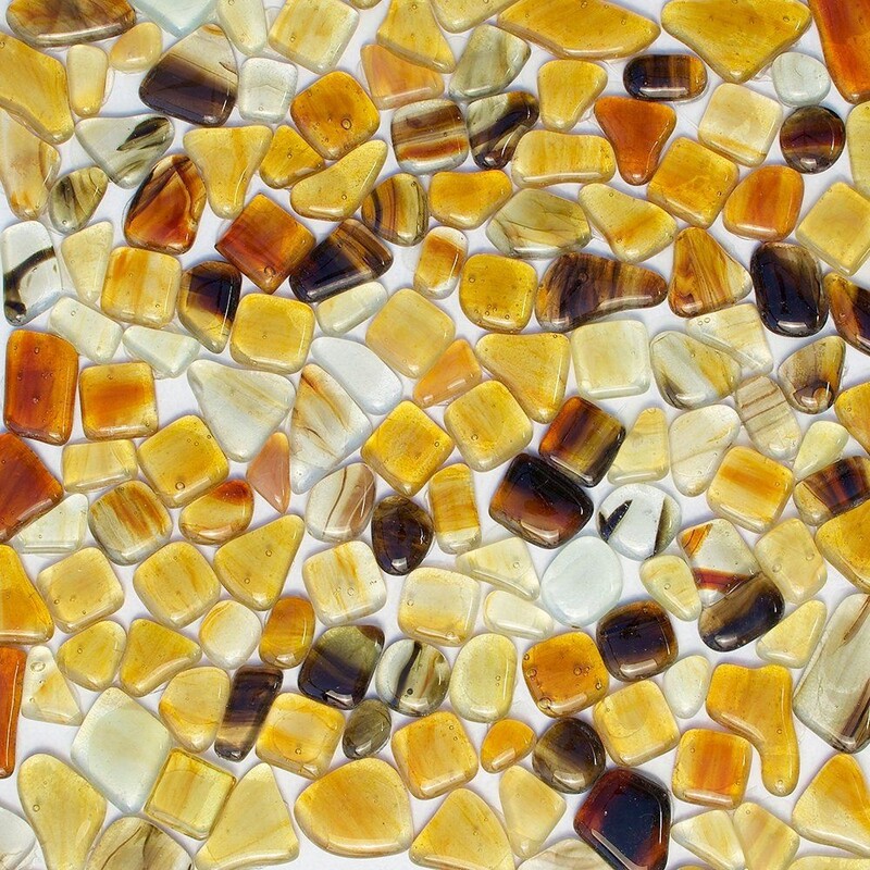 Light Honey Glossy Gloss Glass Mosaics 12×12