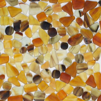Light Honey Matte Beach Glass Mosaic 12x12
