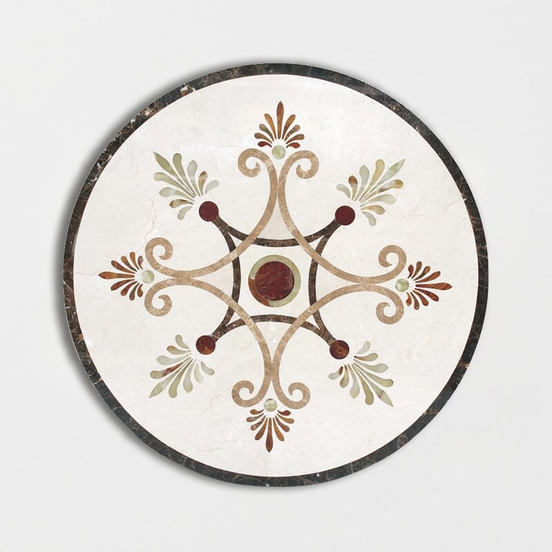 Round Aluminum Backed Multi Finish Mystic View Marble Medallions 36