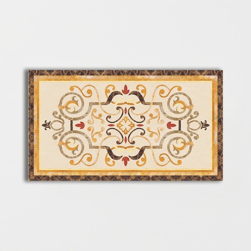 Rectangular Aluminum Backed Multi Finish Danbury Marble Medallions 4×6