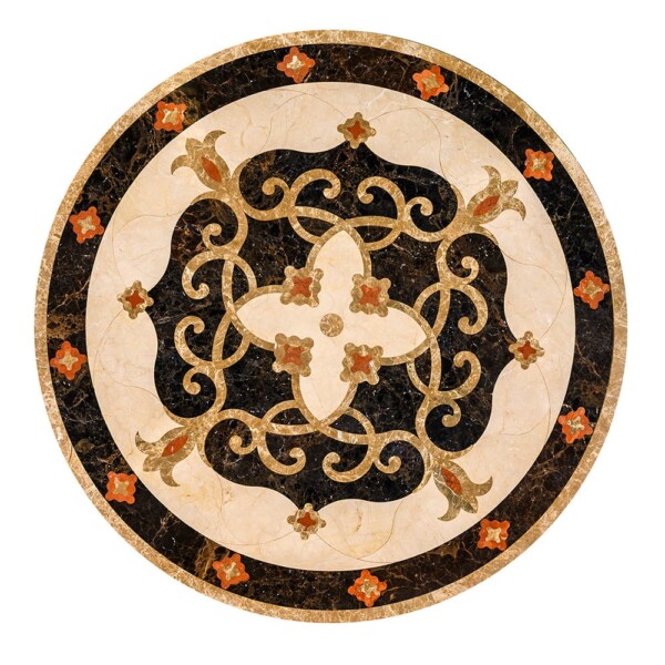 Jasmine Multi Finish Round Marble Medallions 48×48