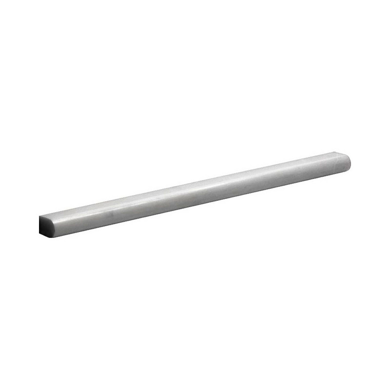 Siberian White Polished Pencil Liner Marble Moldings 1/2×12