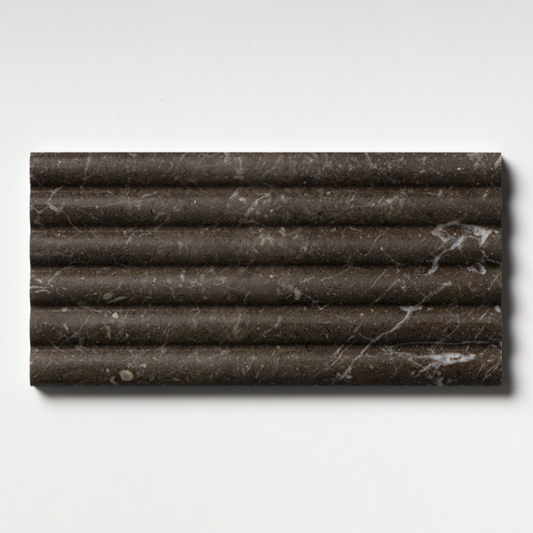 Nero Honed Flute Trim Marble Accent Tiles 6×12