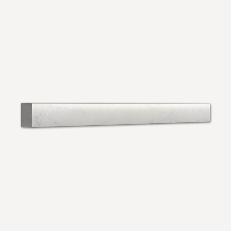 White Pearl Honed Flatiron Marble Moldings 1×12