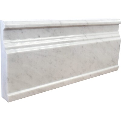 Italian Carrara Honed Base Marble Moldings 5x12