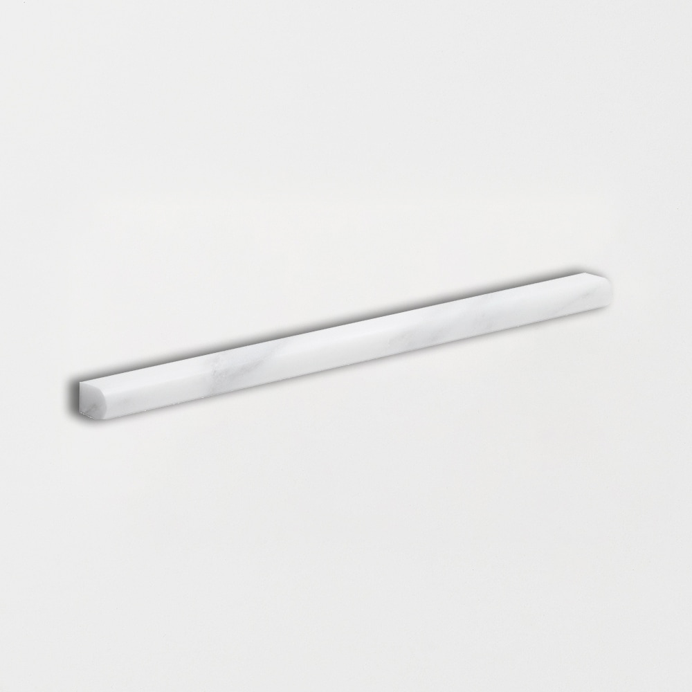 Bella White Honed Pencil Liner Marble Moldings 1/2x12