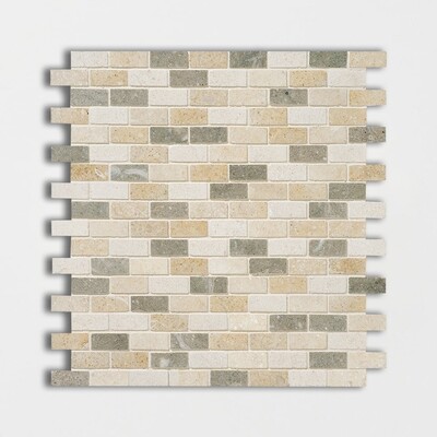 Hanalei Honed 5/8x1 1/2 Limestone Mosaic 12x12