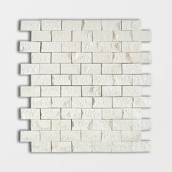 Paris Rock Face 1×2 Limestone Mosaics 12 5/8×12 5/8