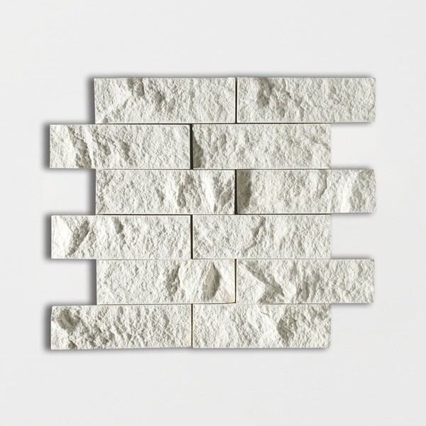 Paris Rock Face 2×6 Limestone Mosaics 12×14