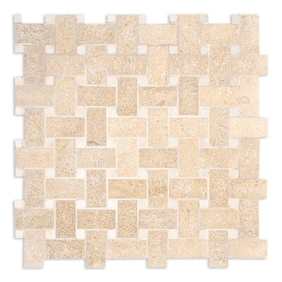 Jerusalem Honed Basket Weave Limestone Mosaics 12×12