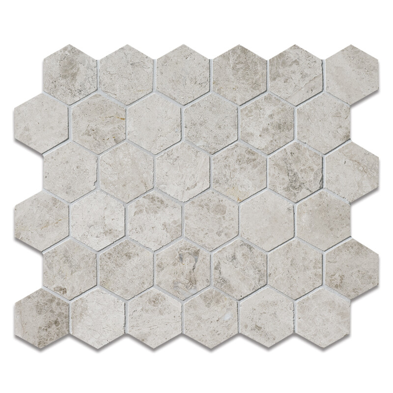 Sky Blue Honed Hexagon 2 Marble Mosaic 12×12