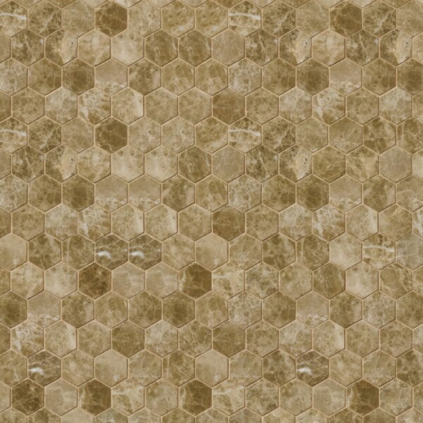 Emperador Light Polished Hexagon Marble Mosaics 10 3/8×12