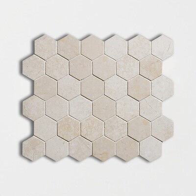 Mosaico de mármol hexagonal pulido Galala 10 3/8x12