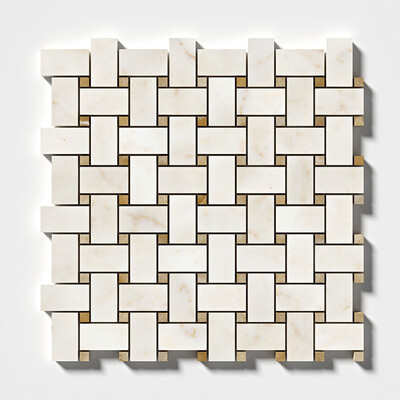 European Sugar Polished Basket Weave Marble Mosaic 12x12