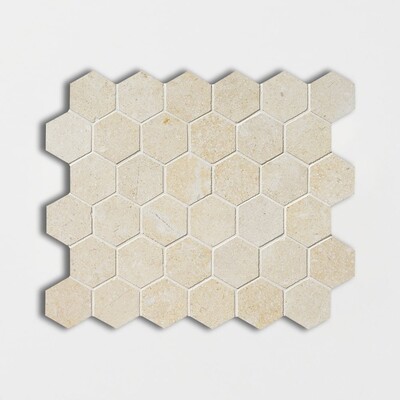 Jerusalem Light Honed Hexagon Limestone Mosaics 10 3/8×12