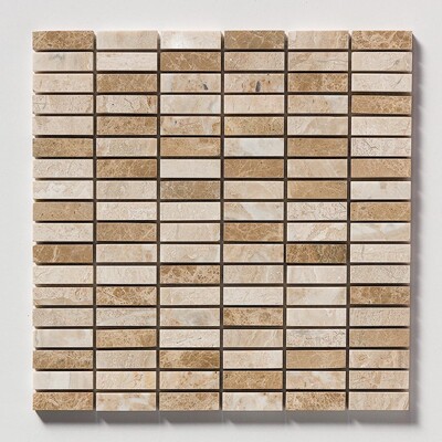 Geneve Tumbled 5/8x2 Marble Mosaic 12x12