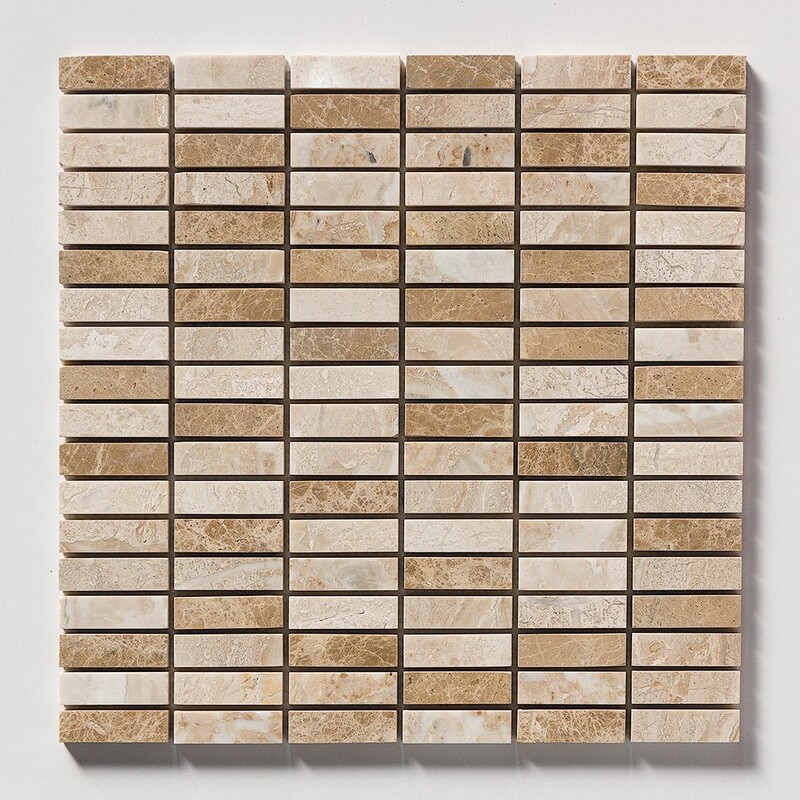 Geneve Tumbled 5/8×2 Marble Mosaics 12×12