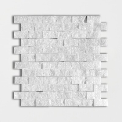 Mosaico de Mármol Carrara T Rock Face 1x2 12 5/8x12 5/8