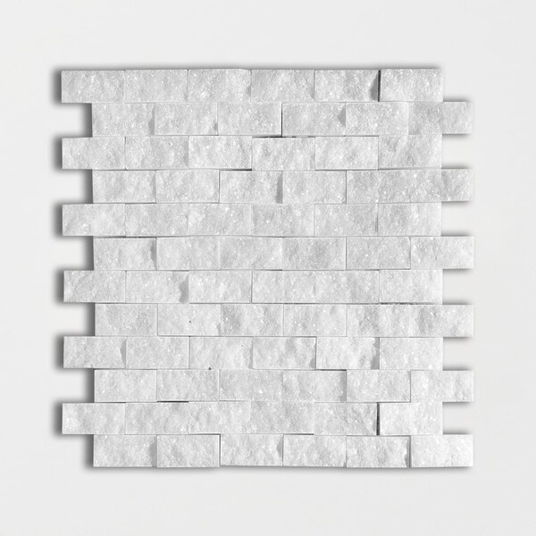 Carrara T Rock Face 1×2 Marble Mosaics 12 5/8×12 5/8
