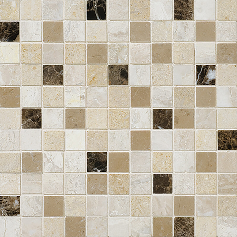 European Sugar, Venezia Honed 1×1 Marble Mosaics 12×12