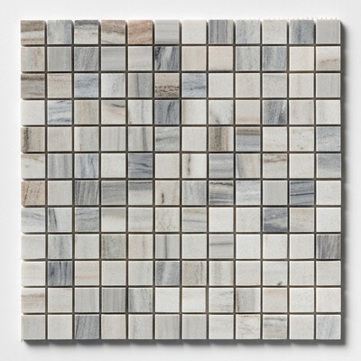 Mosaico de Mármol Cielo Plateado Pulido 1x1 12x12