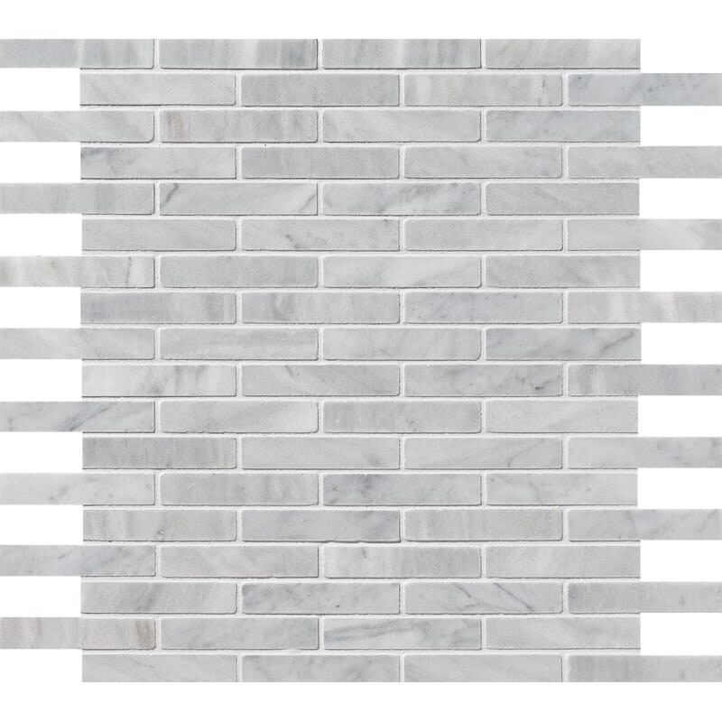 Carrara T Honed 5/8×3 Marble Mosaics 12×12