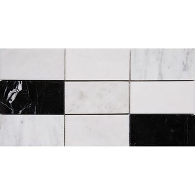 Bwg Polished Subway On Mesh 2 3/4×5 1/2 Marble Mosaics 8 1/2×16 3/4