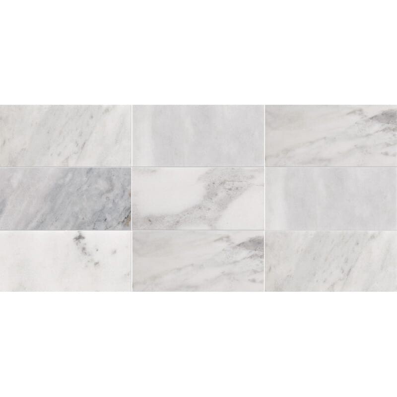 Carrara T Honed Subway On Mesh 2 3/4×5 1/2 Marble Mosaics 8 7/16×16 11/16