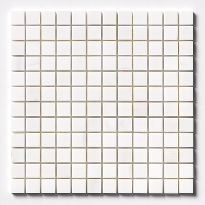 Snow White Polished 1×1 Marble Mosaics 12×12