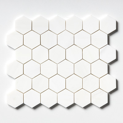 Bianco Dolomiti Polished Hexagon Marble Mosaic 10 3/8x12
