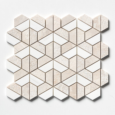 Royal Beige Textured 3d Hexagon Marble Mosaics 10 3/8×12