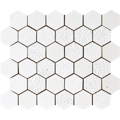 Mosaico calcáreo hexagonal Paris Textura 10 3/8x12