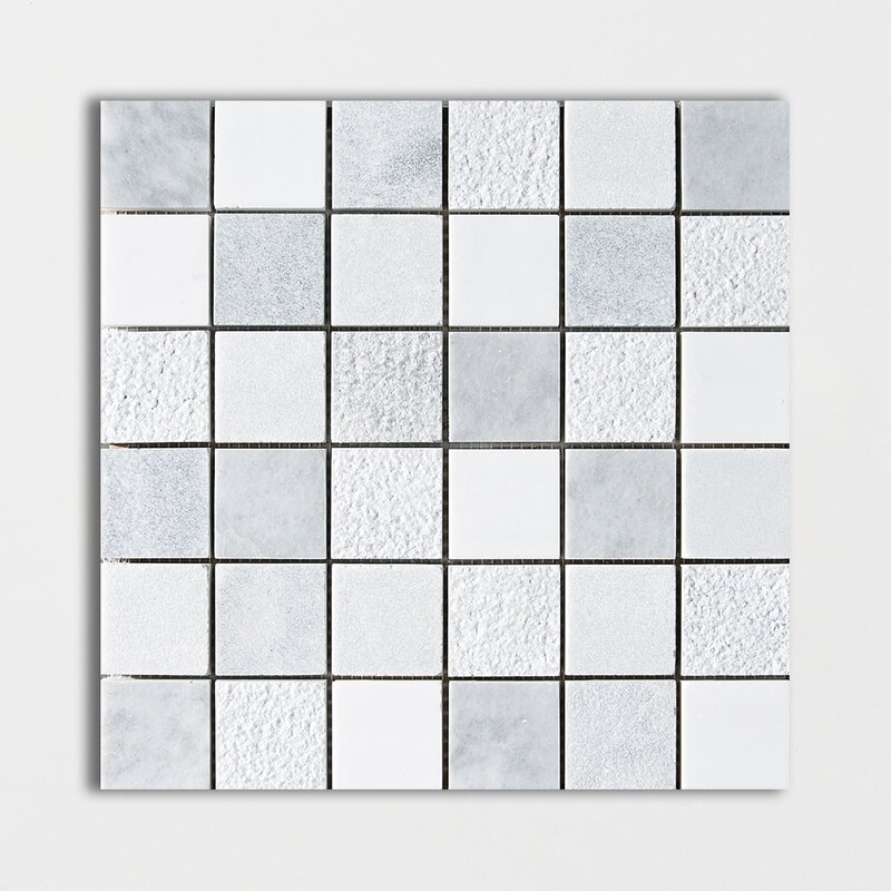 Carrara T&dolomite&allure Textured 2×2 Marble Mosaics 12×12