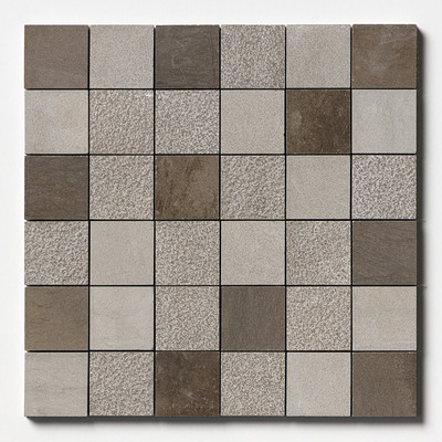 Gray Fousanna Textured 2x2 Limestone Mosaic 12x12