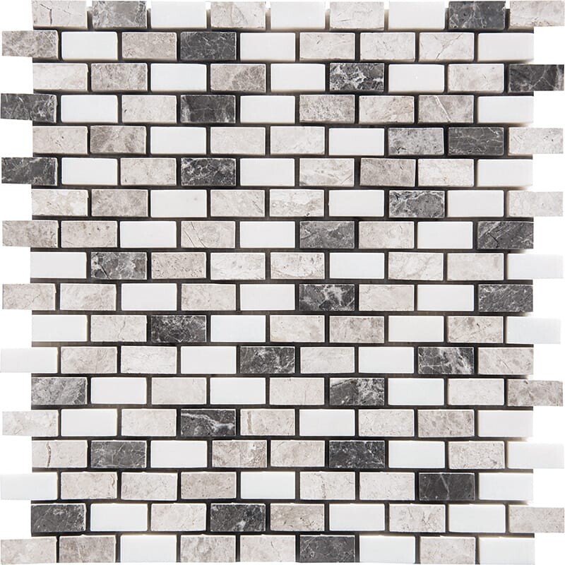 Granada Blend Polished 5/8×1 1/4 Marble Mosaics 12×12