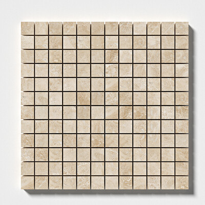 Delicate Beige Polished 1x1 Marble Mosaic 12x12