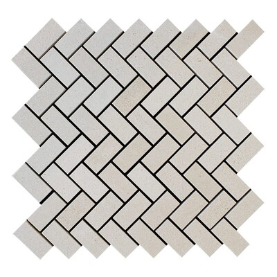 Paris Honed Herringbone Marble Mosaics 12 1/8×13 3/8